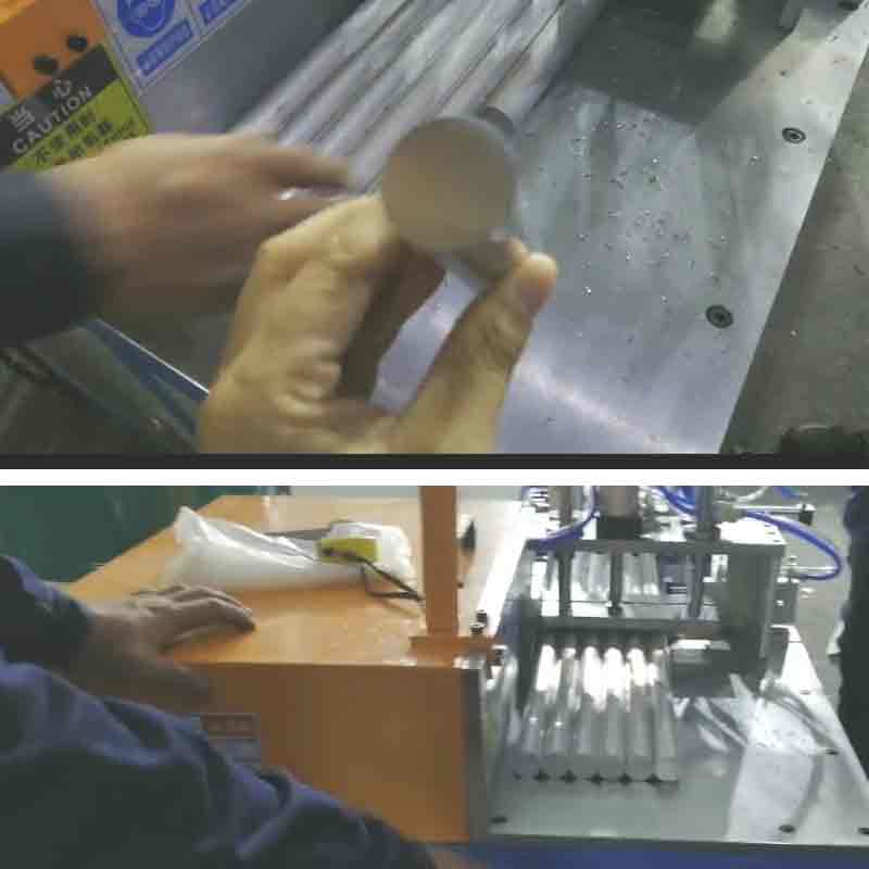 用工業(yè)鋁材切割機(jī)SDY-Q300鋸切直徑36mm的鋁棒，配2.0mm鋸片